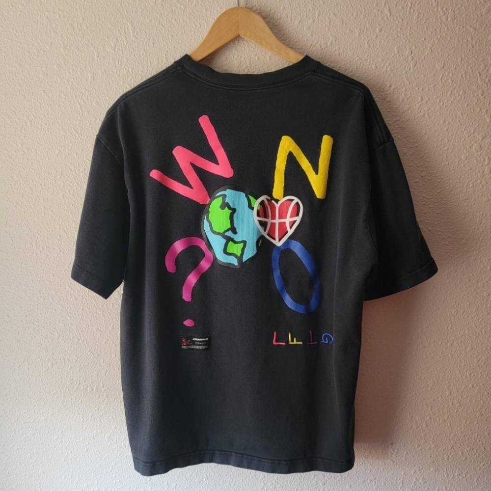 Jordan Why Not? Heavyweight Black Red Multi Graphic Tee Short Sleeve 90s NBA